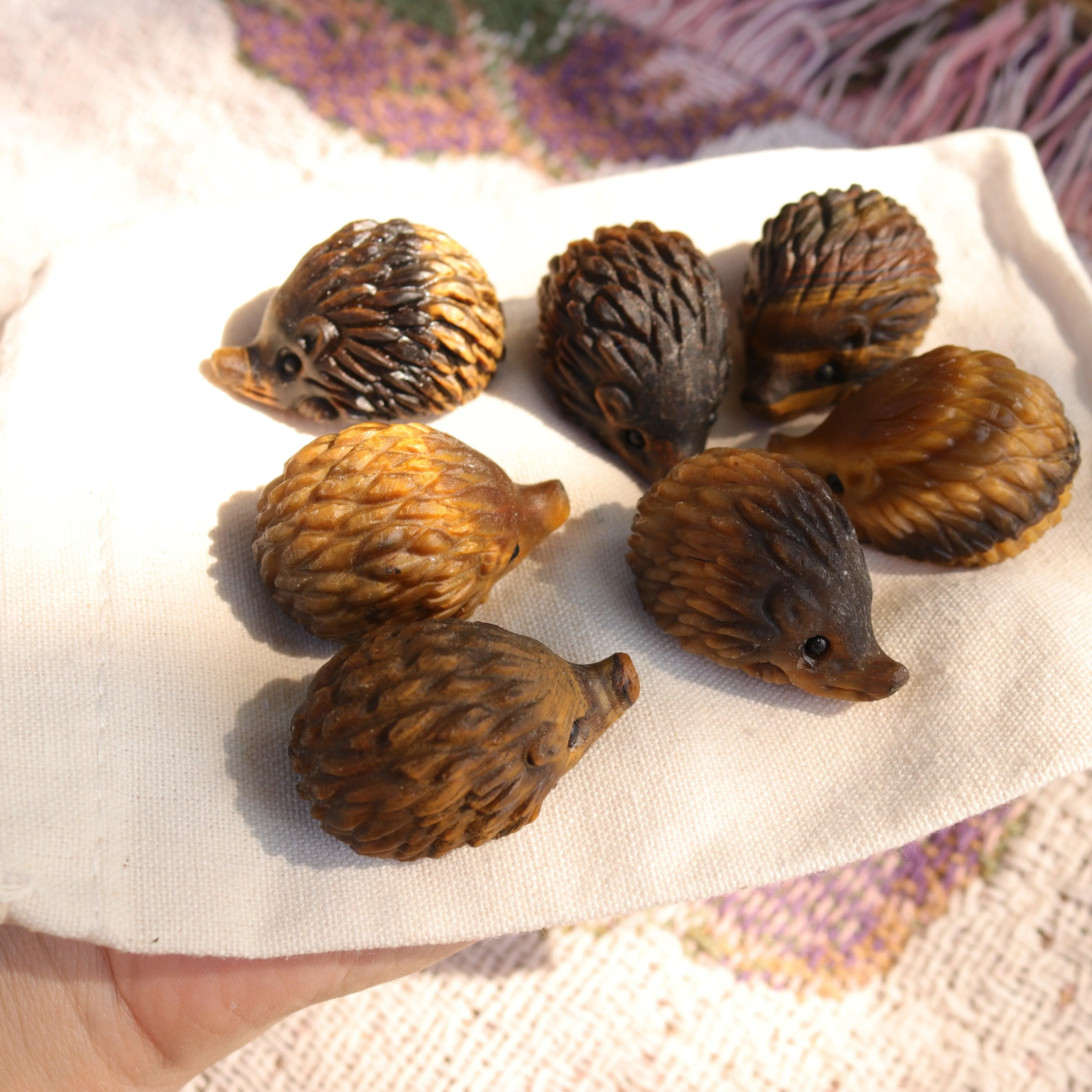 Tigers Eye Hedgehog Carving ~ Cutest Little Critter Carving