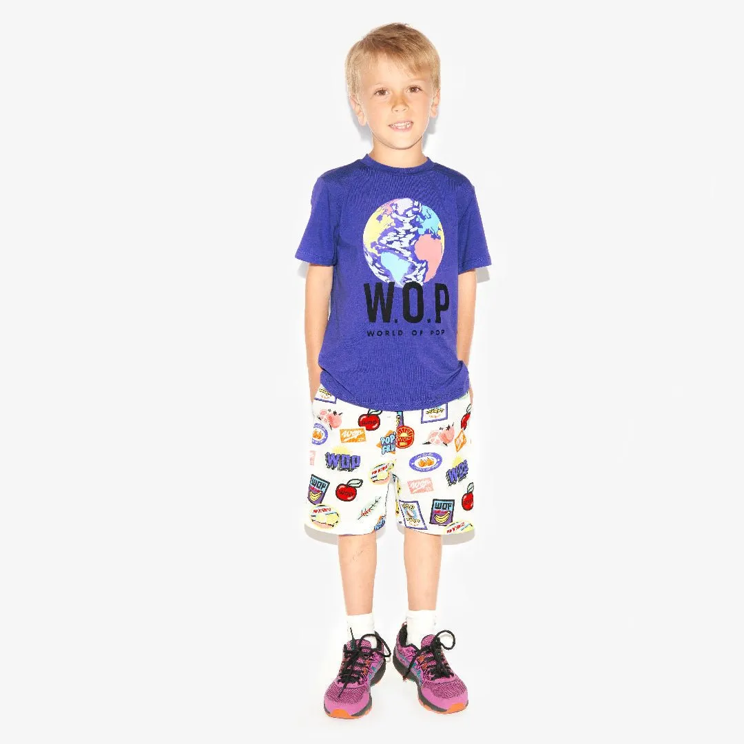 Tutti Frutti" printed shorts for children in organic cotton