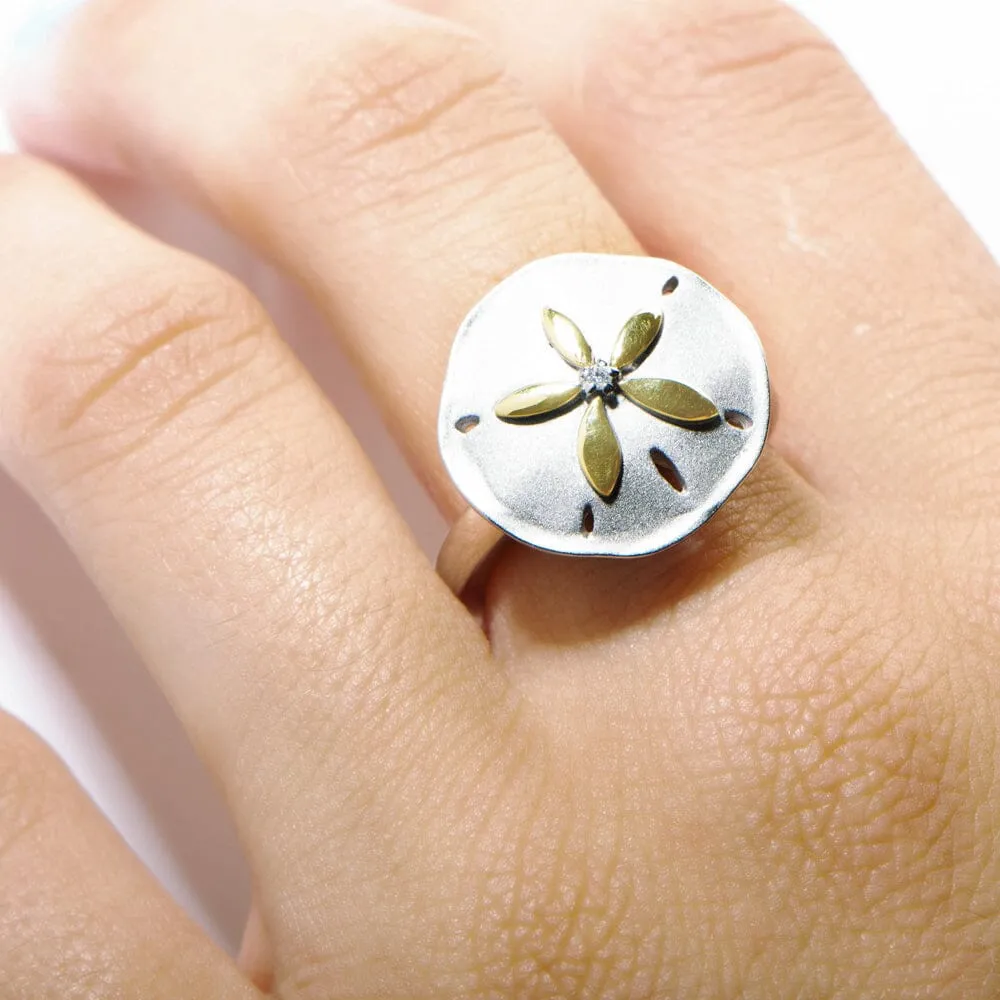 Two-Tone Sunset Sand Dollar Ring