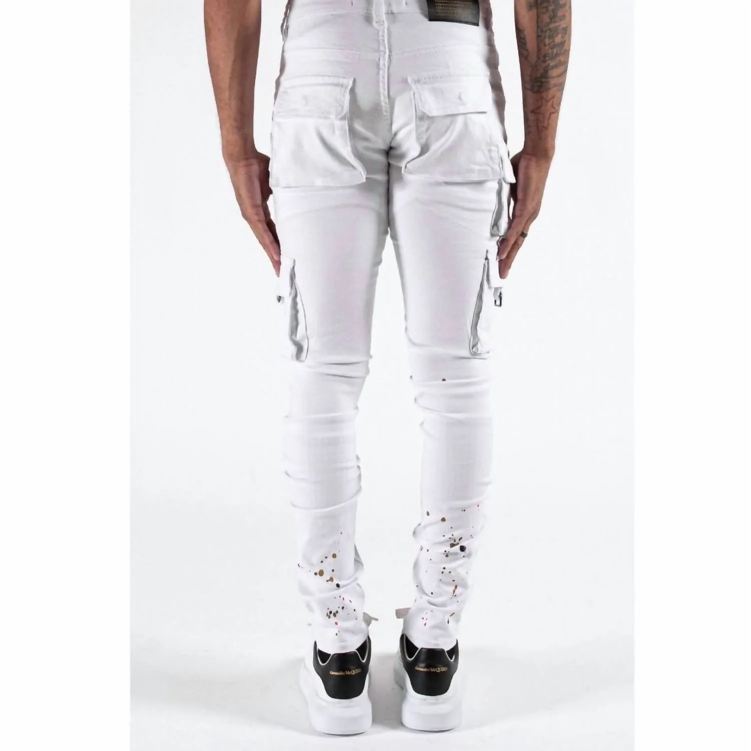 Universe Laws Cargo Jeans In White