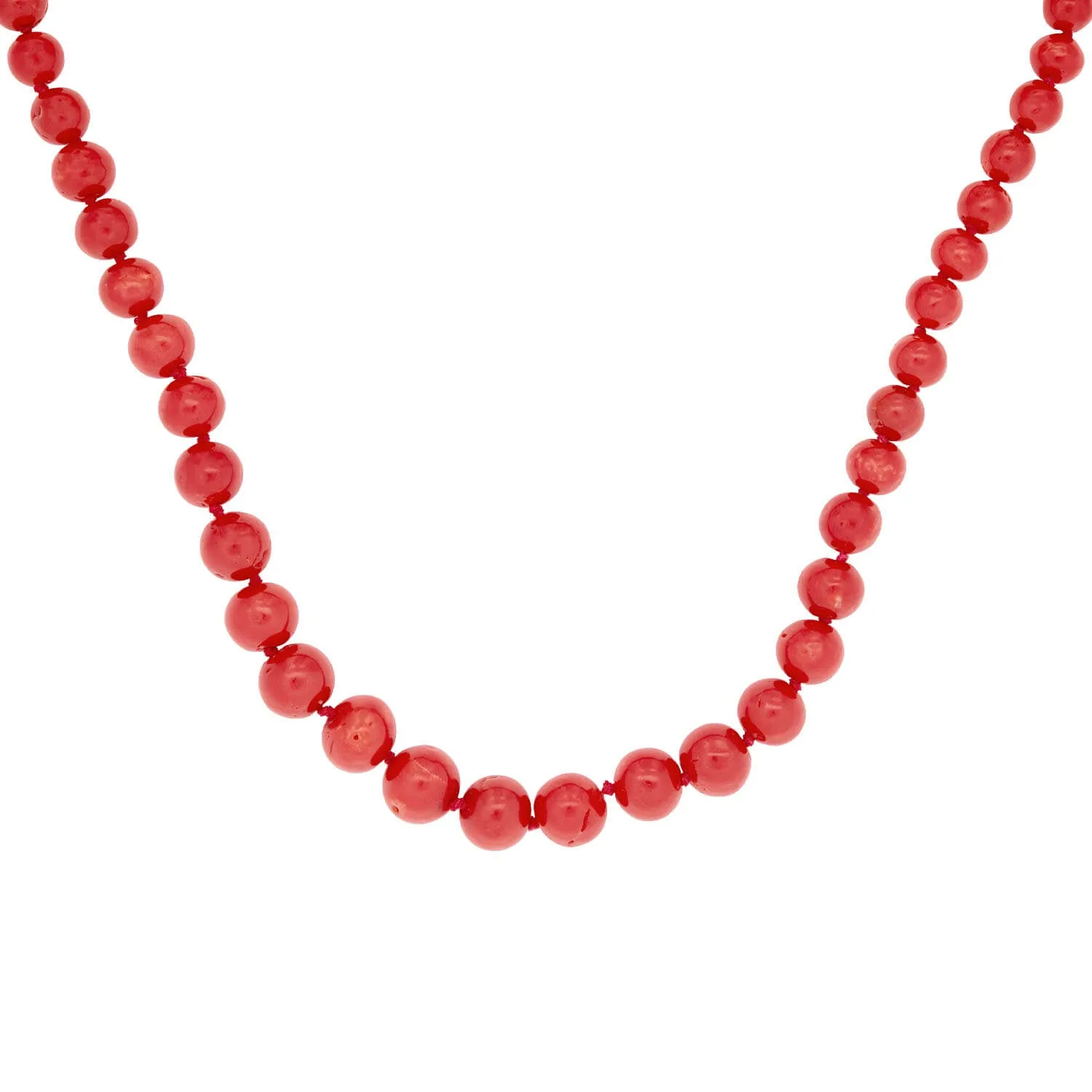 Victorian 14k Graduated Oxblood Coral Bead Necklace