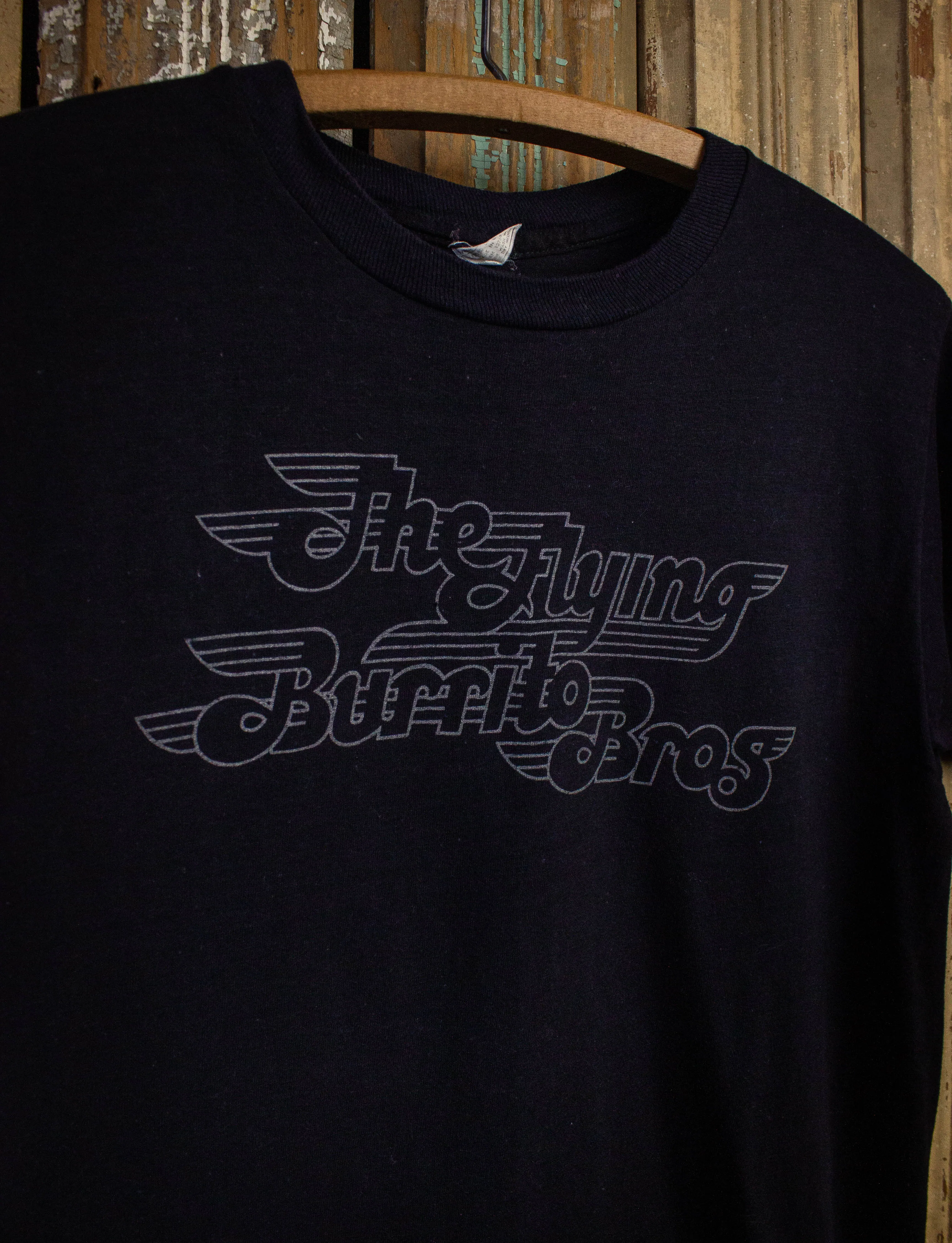 Vintage Flying Burrito Brothers Flying Again Concert T Shirt 1975 Black Small