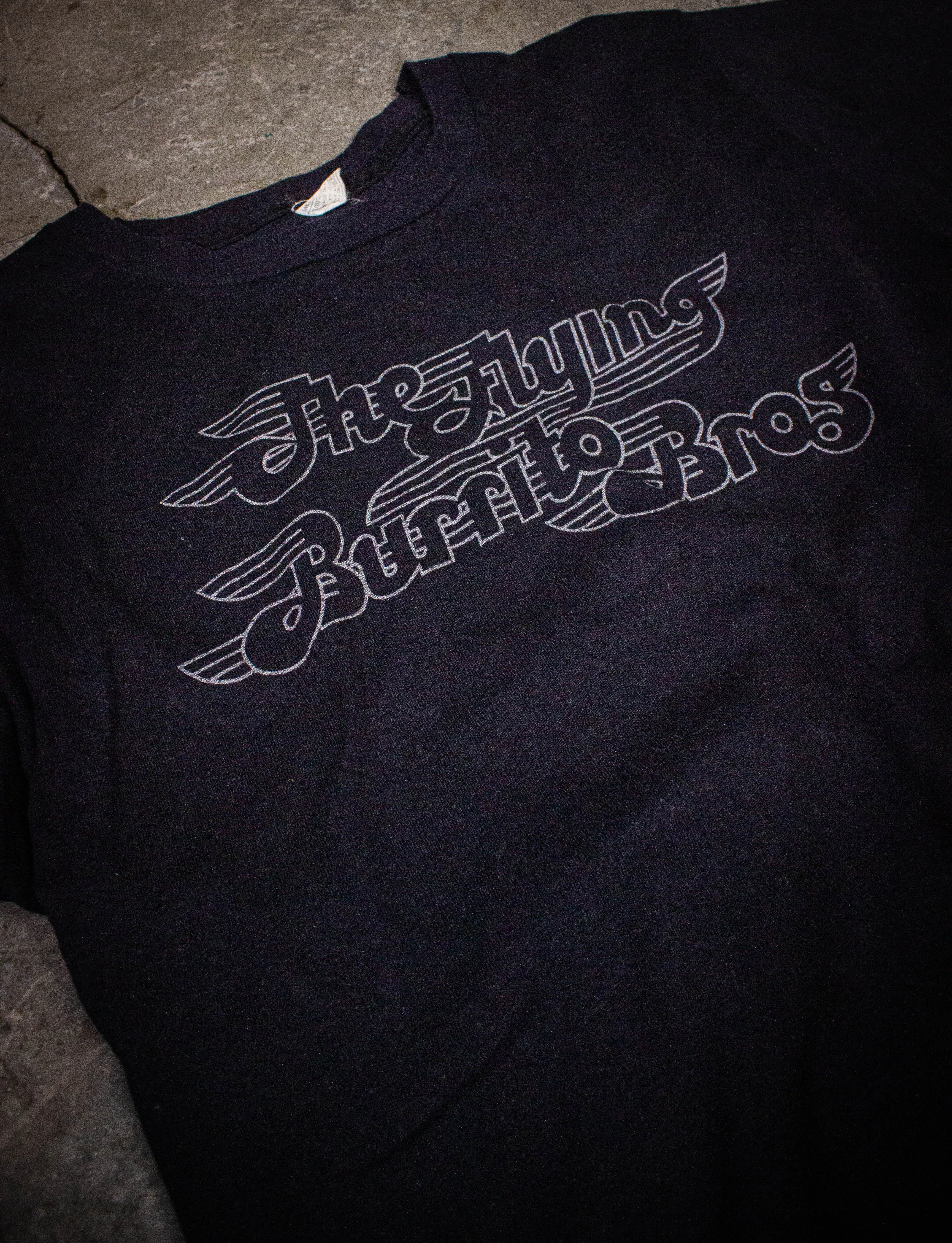 Vintage Flying Burrito Brothers Flying Again Concert T Shirt 1975 Black Small