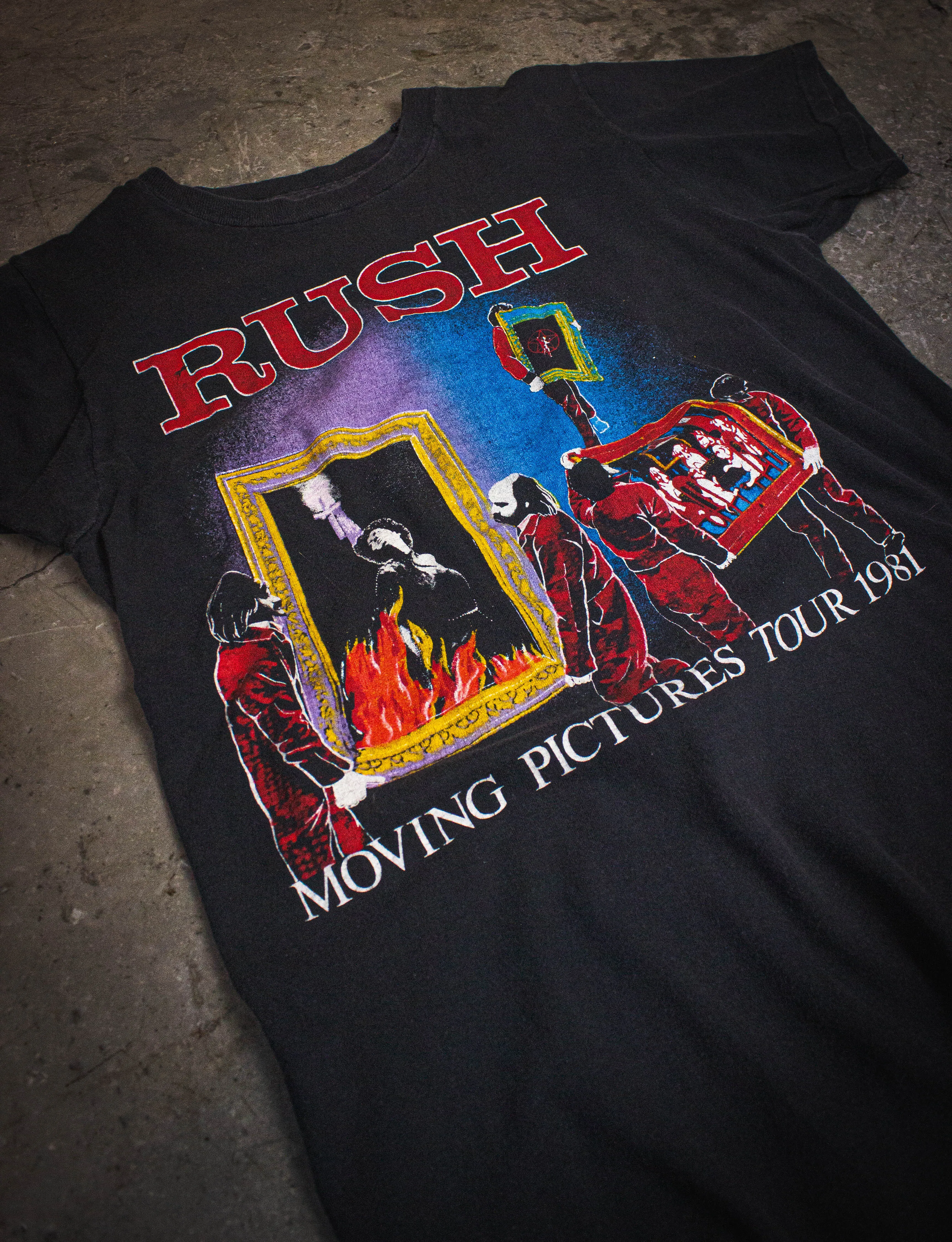 Vintage Rush Moving Pictures Tour Concert T Shirt 1981 Black Small