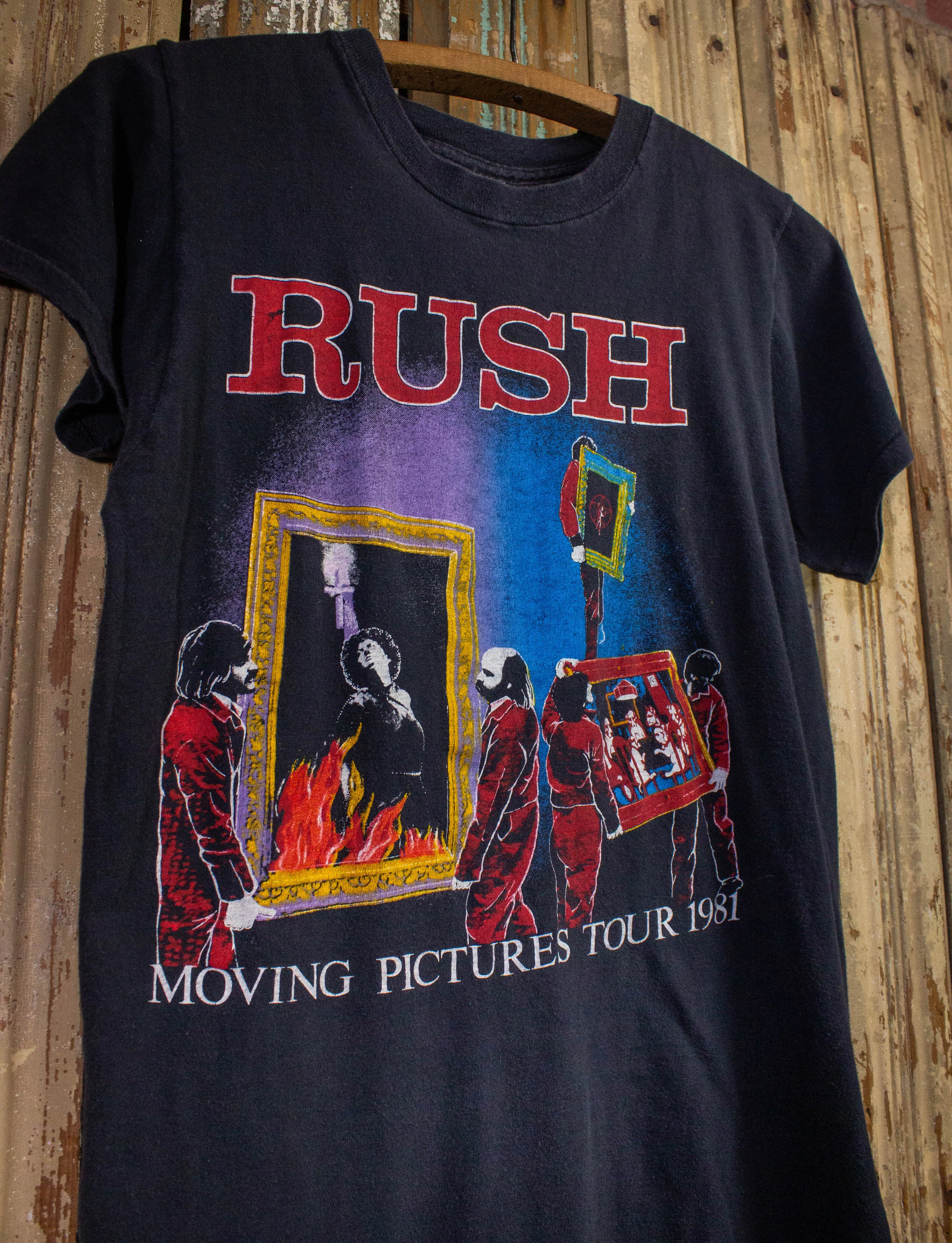 Vintage Rush Moving Pictures Tour Concert T Shirt 1981 Black Small