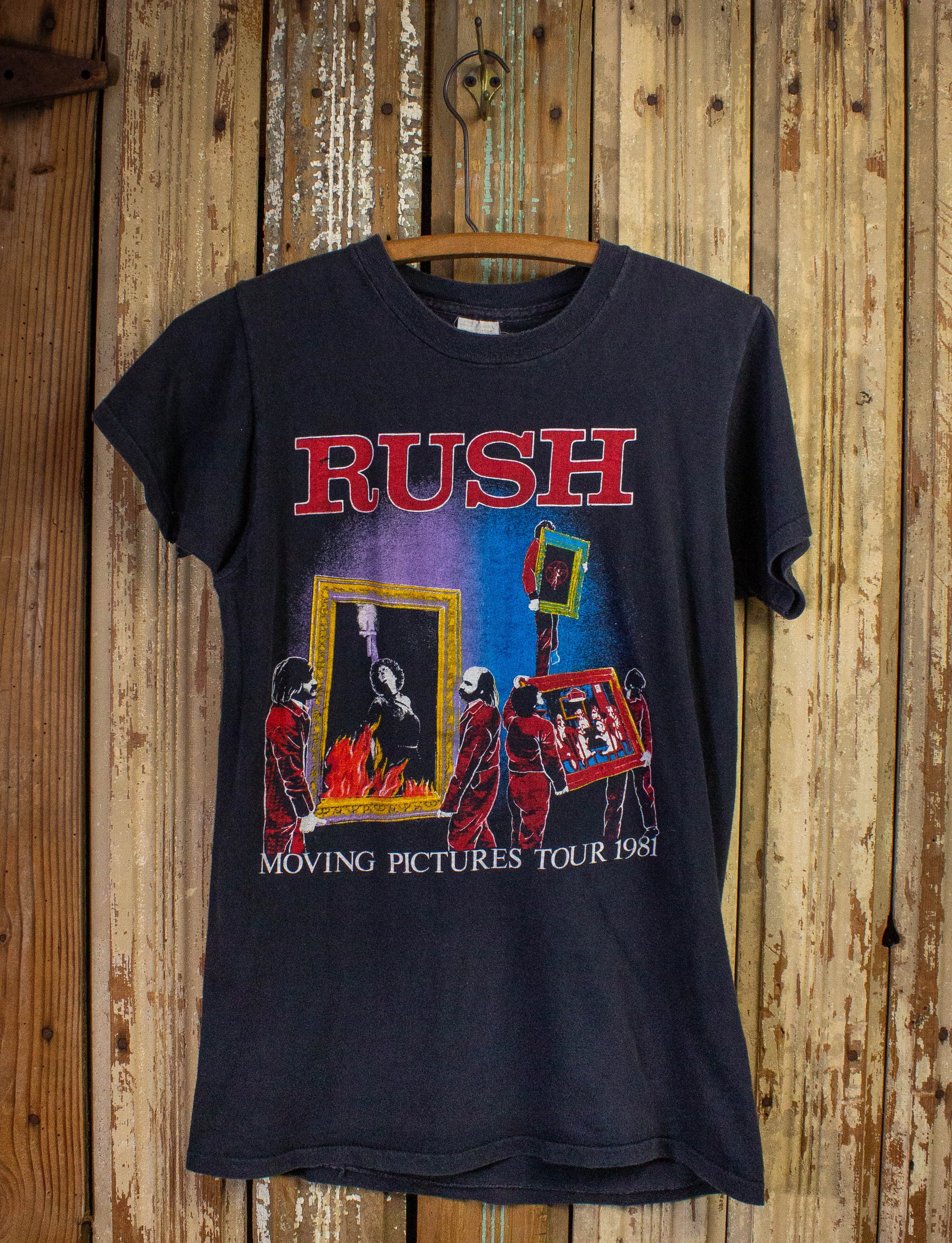 Vintage Rush Moving Pictures Tour Concert T Shirt 1981 Black Small