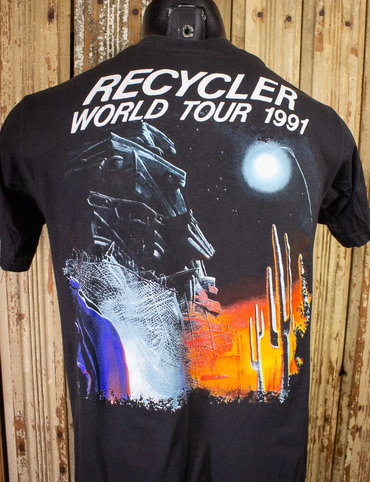 Vintage ZZ Top Recycler World Tour Concert T Shirt 1991 Black Small