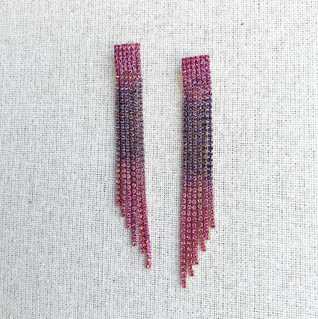 Waterfall Tulum Earrings, Pink