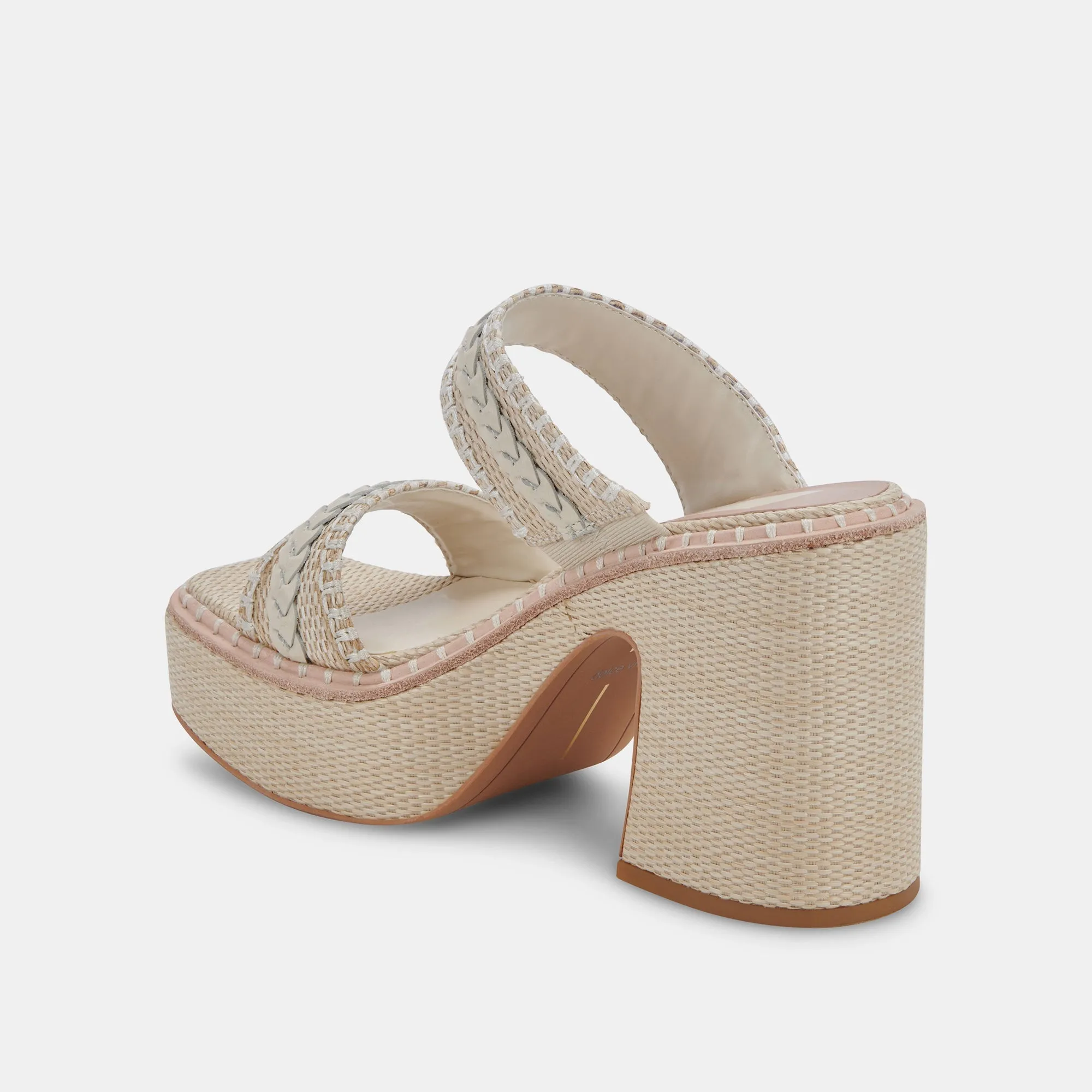 WHIM HEELS OATMEAL RAFFIA - re:vita