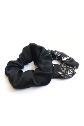 White lotus organic peace silk hair scrunchies