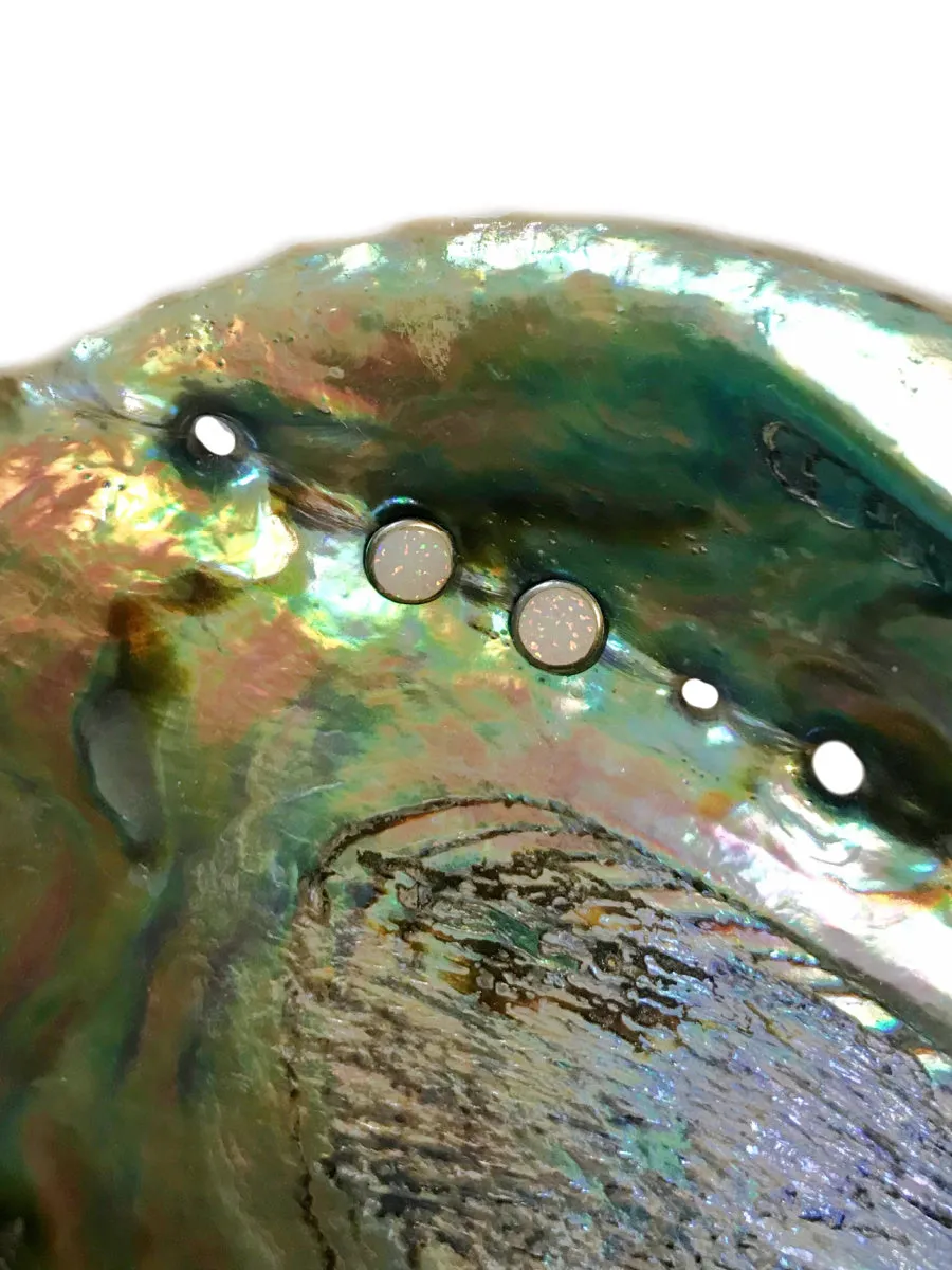 White Opal Disc Posts