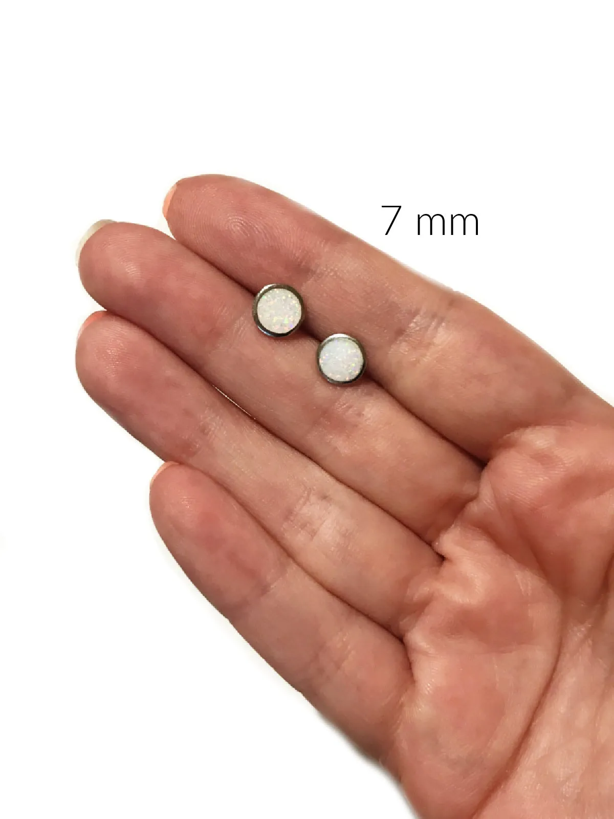 White Opal Disc Posts