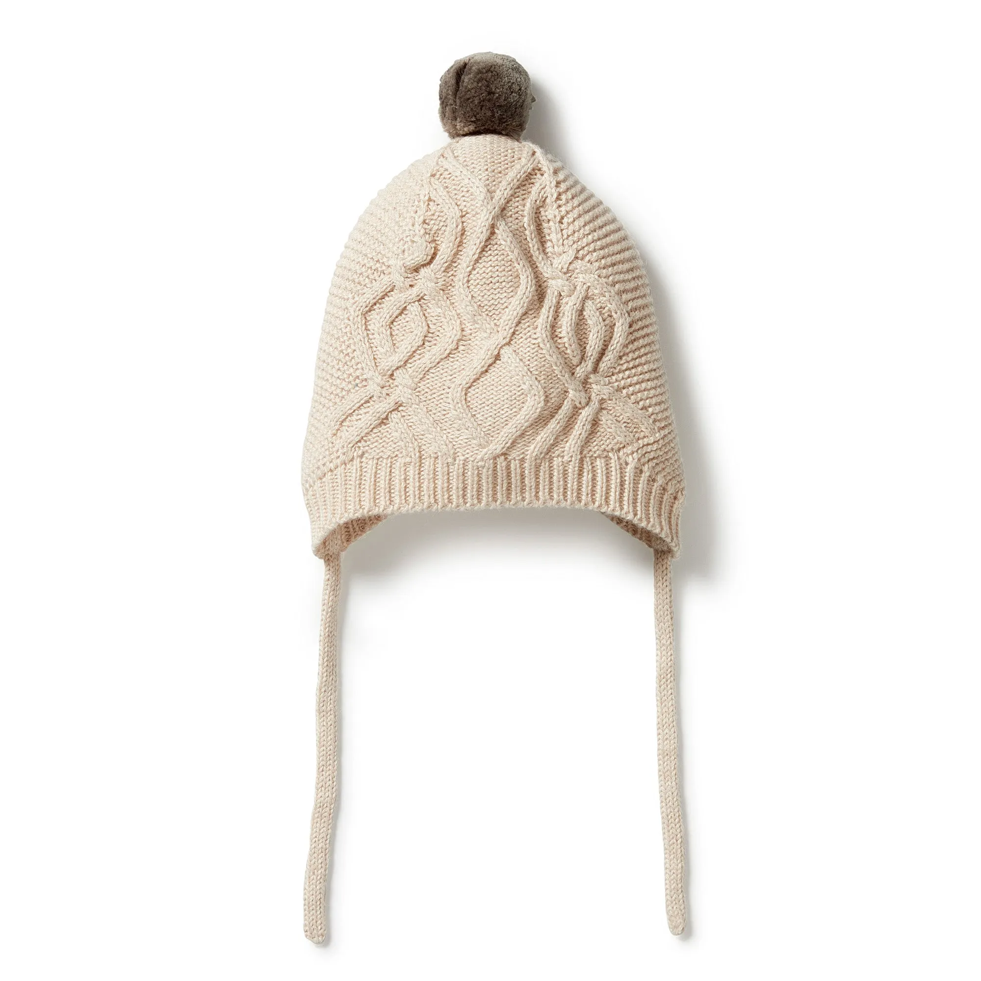 Wilson & Frenchy Knitted Cable Bonnet - Oatmeal