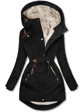 Winter Parka with Faux Fur Hood and Fleece Lining for Women