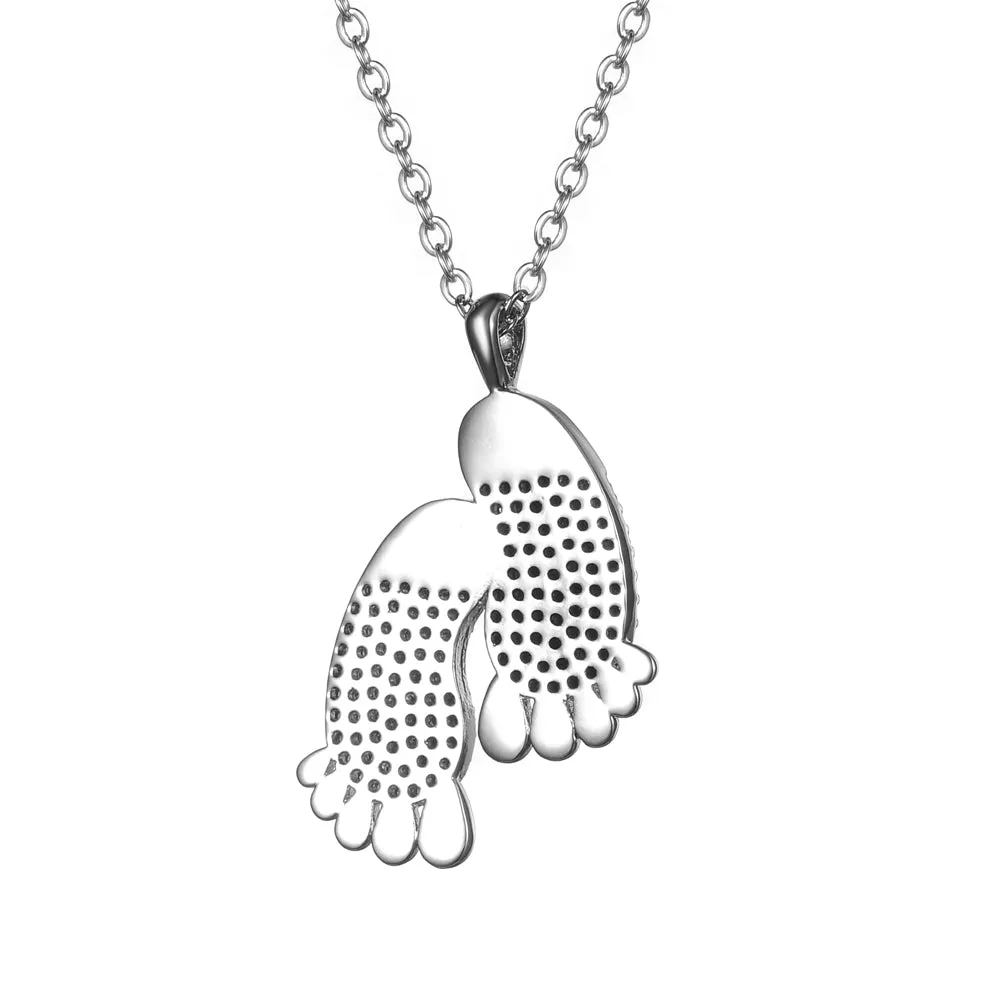 Women's Fashion Footprint CZ Pendant Necklace