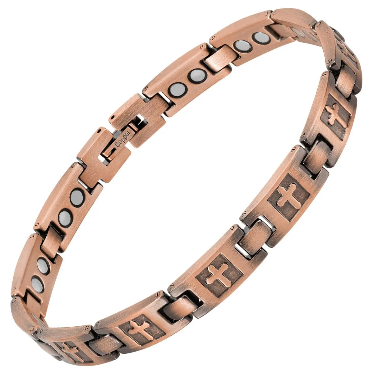 Women’s Ultra Strength Pure Copper Magnetic Bracelet (Cross)