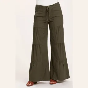 XCVI Wearables Terraced Wide Leg Pant in Olive