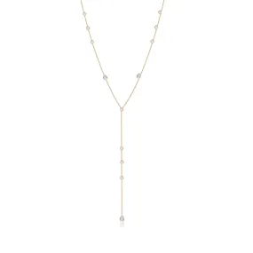 Y-Necklace with Dazzling Drop Zirconia