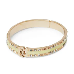 Yellow Enamel & crystal bangle