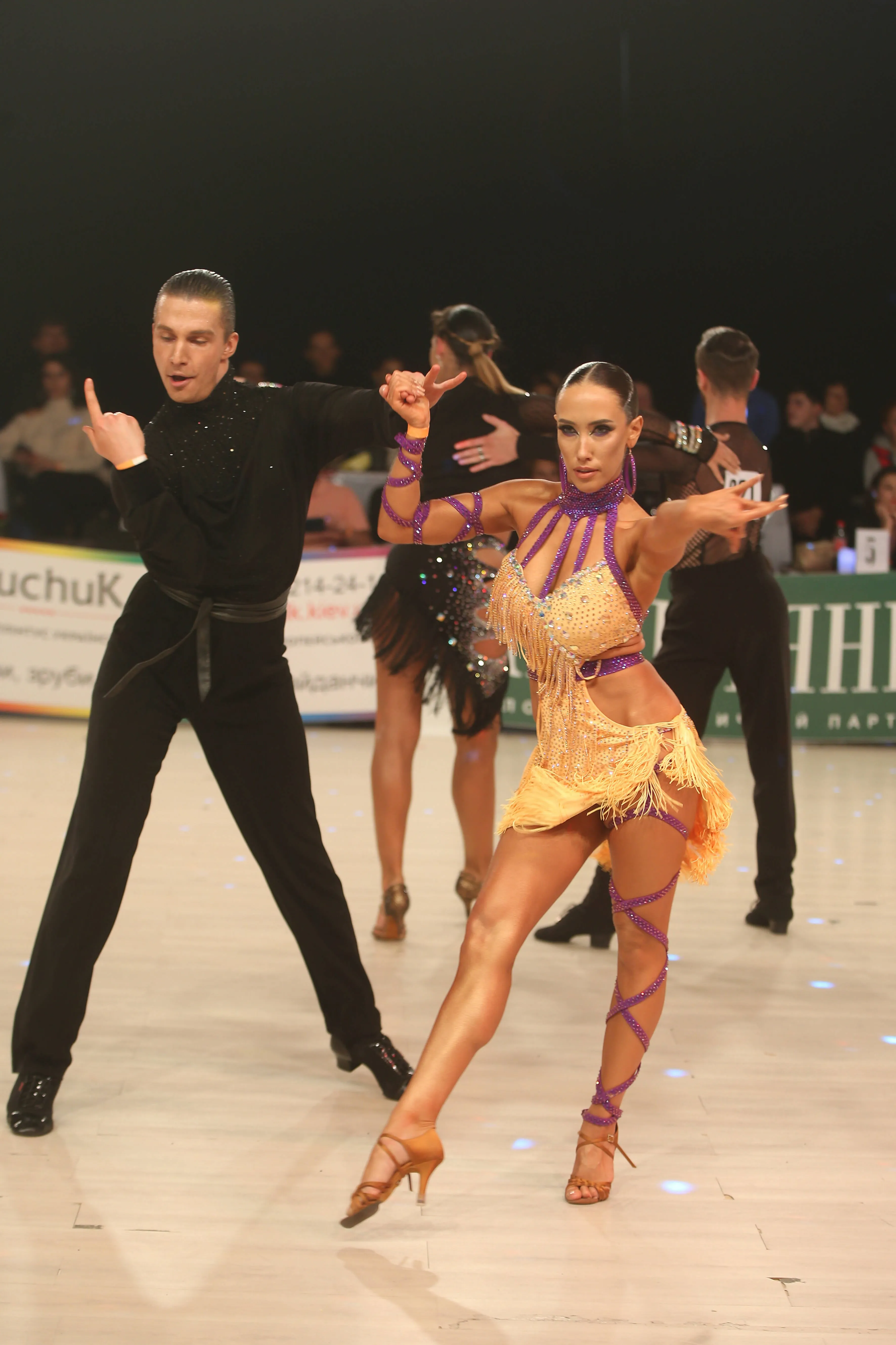 Yellow Latin Dress with Fringes