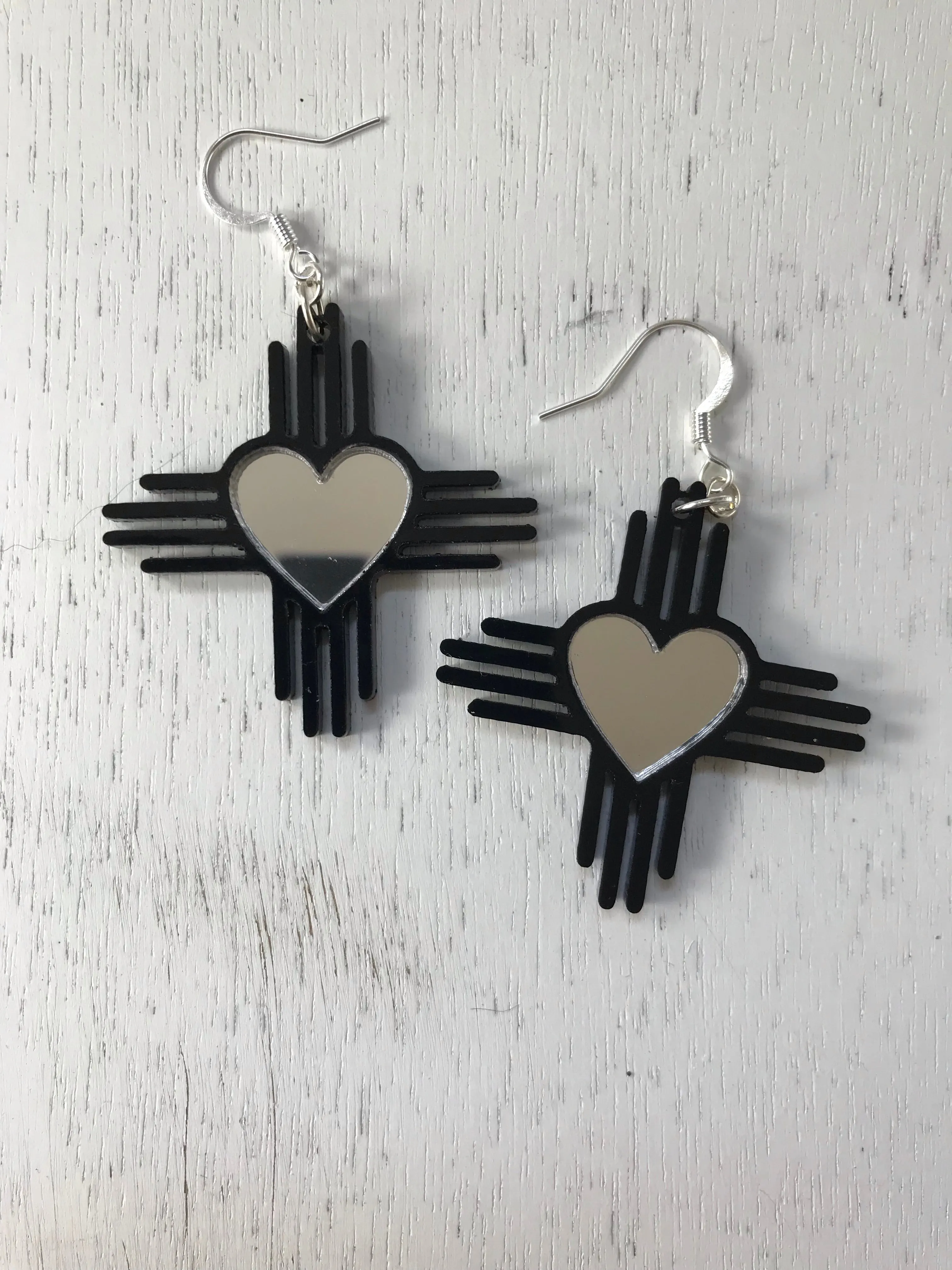 Zia NM Heart - Two Tone Earrings