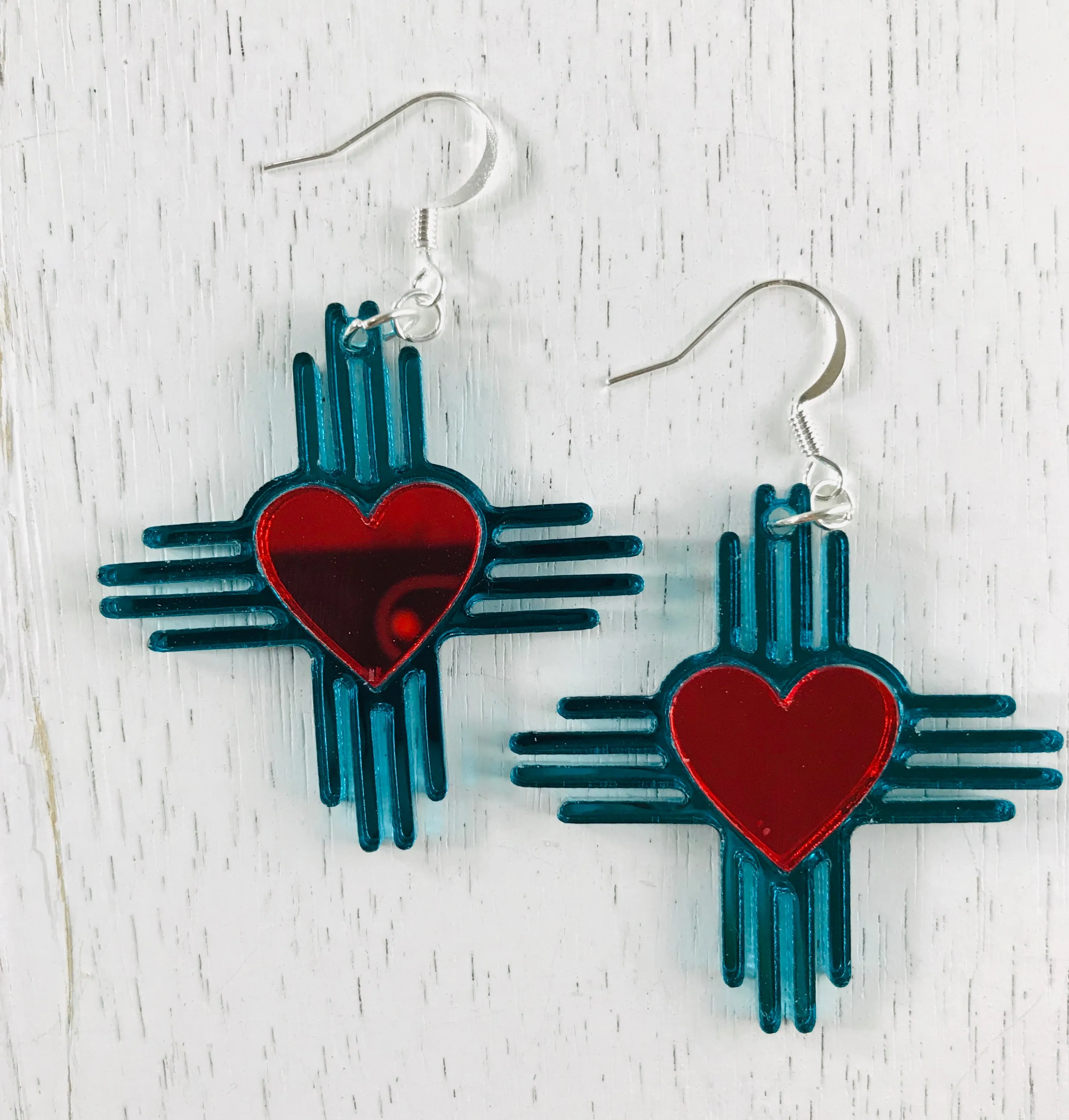 Zia NM Heart - Two Tone Earrings