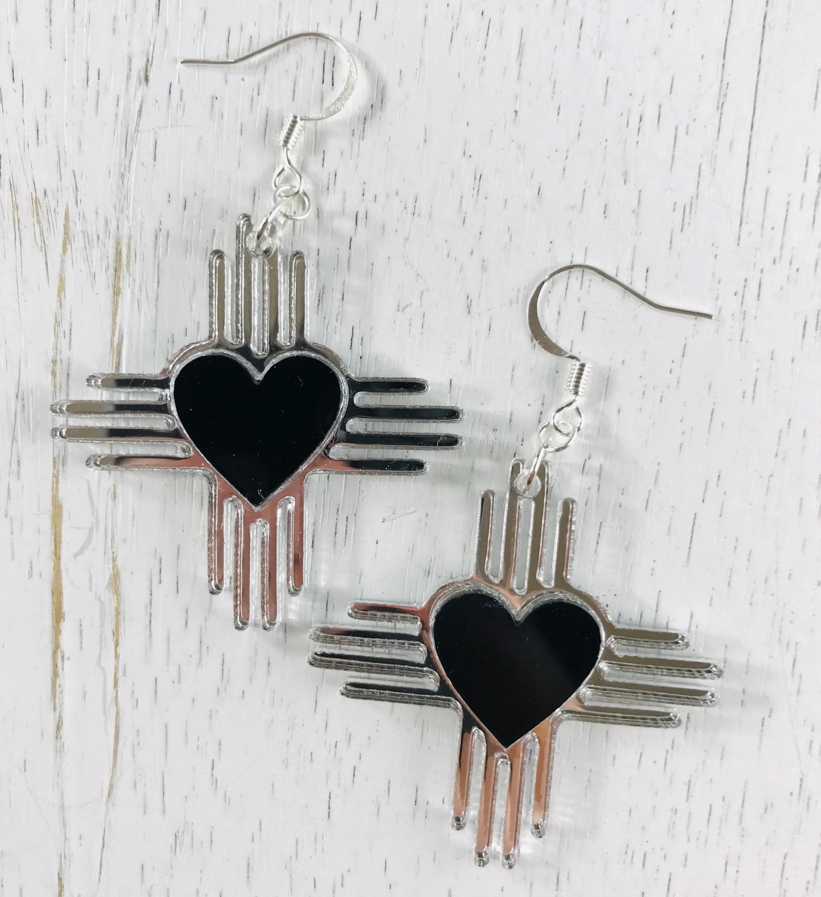 Zia NM Heart - Two Tone Earrings