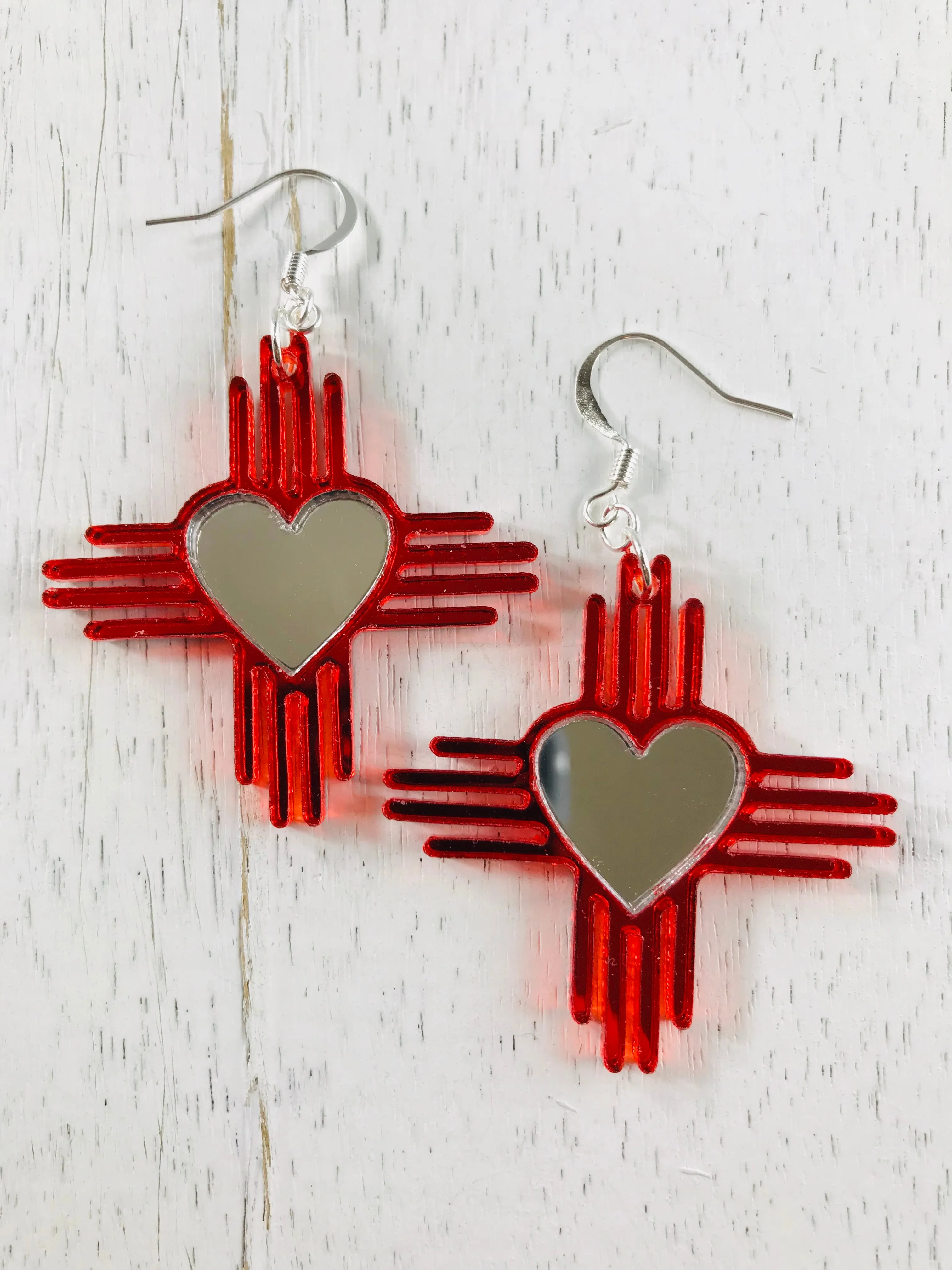 Zia NM Heart - Two Tone Earrings