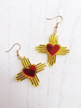 Zia NM Heart - Two Tone Earrings