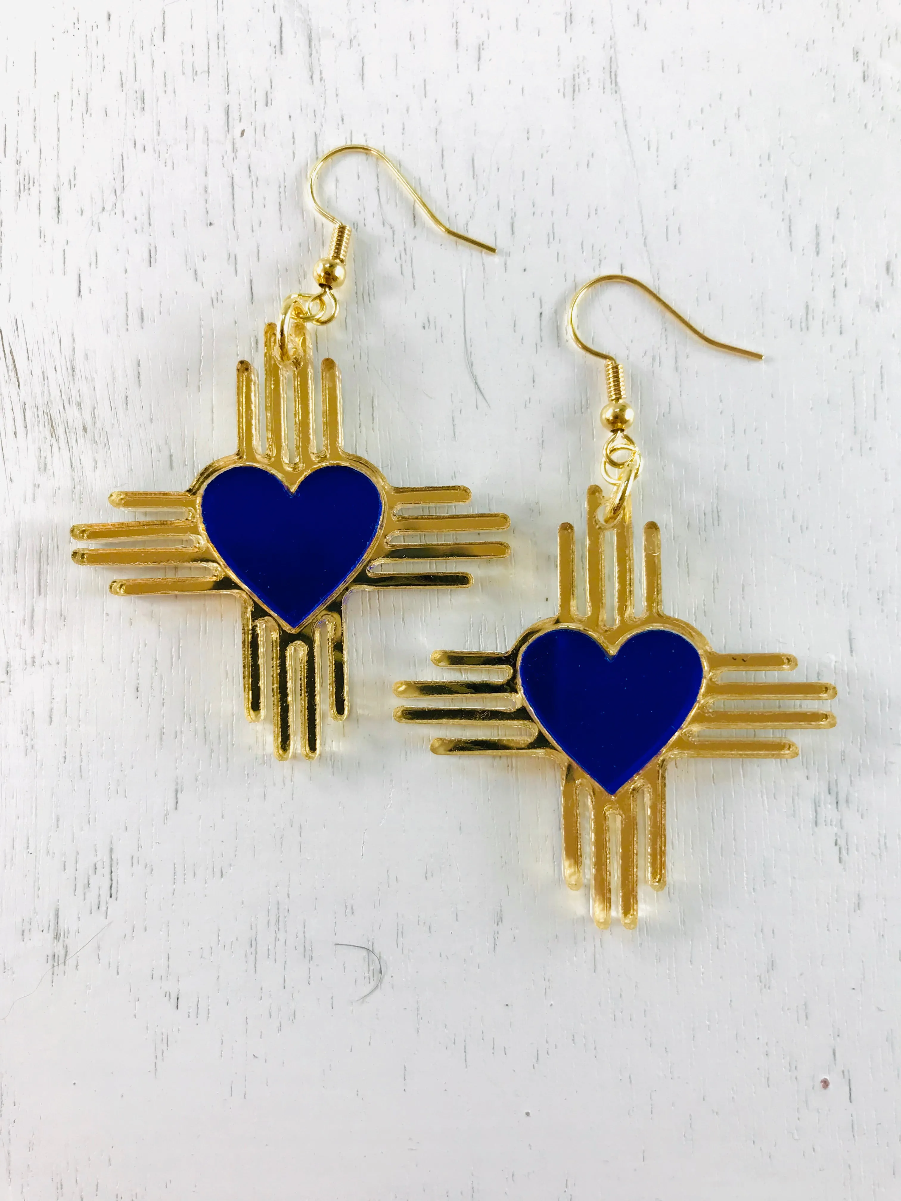 Zia NM Heart - Two Tone Earrings