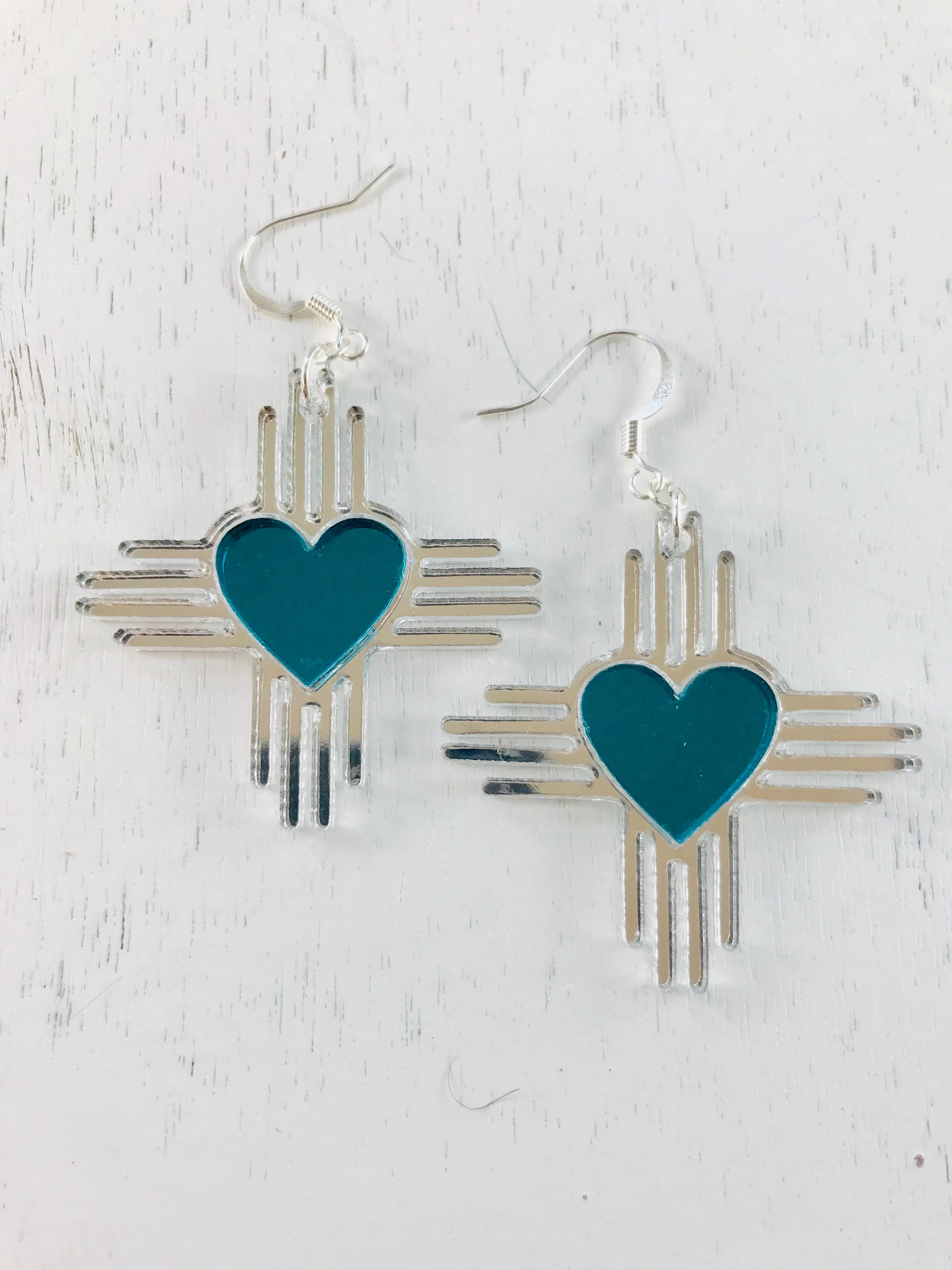 Zia NM Heart - Two Tone Earrings