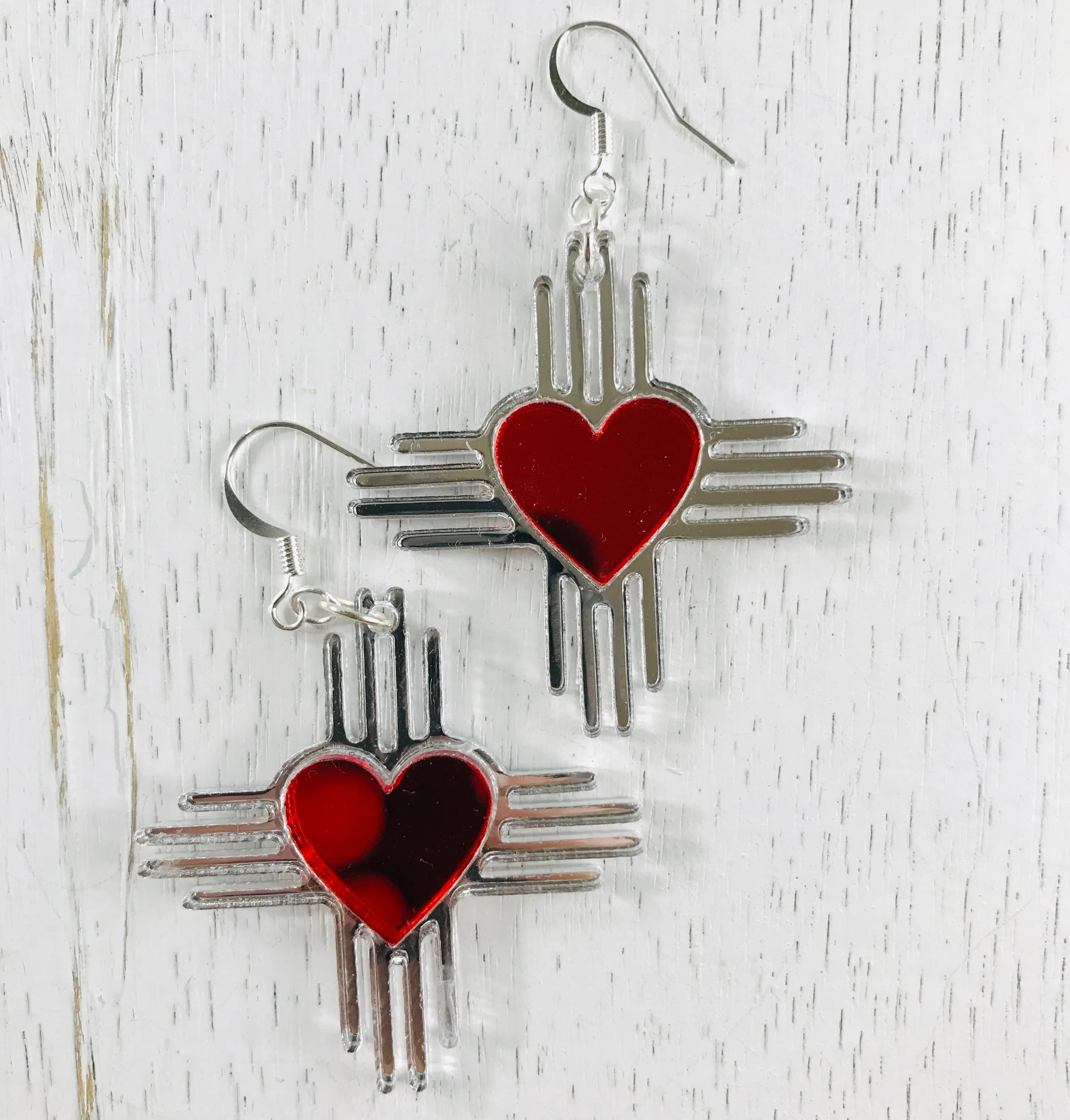 Zia NM Heart - Two Tone Earrings